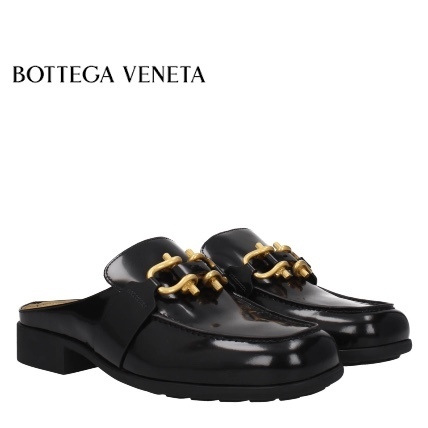 ボッテガ Bottega Veneta レザー スリッパ バックル ロゴ