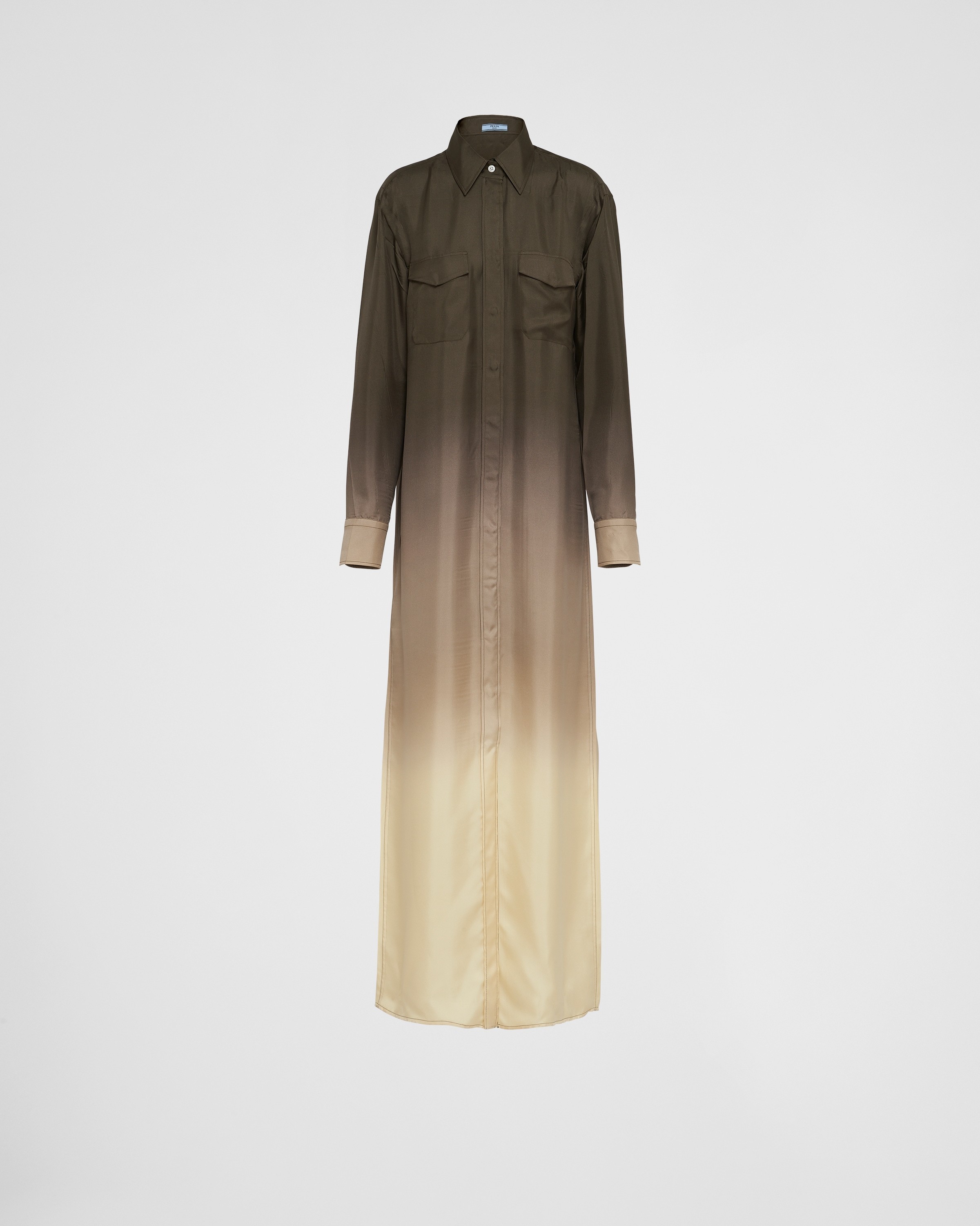 【プラダ・PRADA】Long silk twill dress