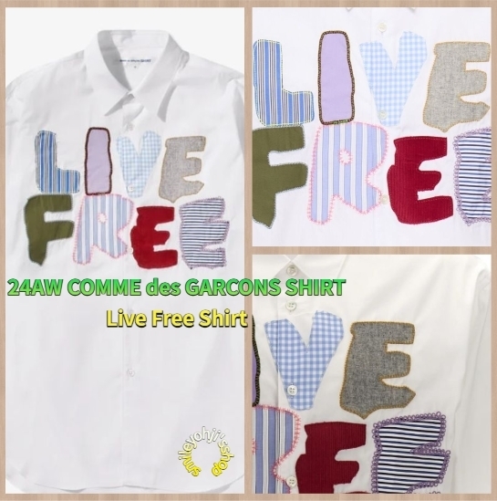 ★24AW★COMME des GARCONS SHIRT Live Free Shirt