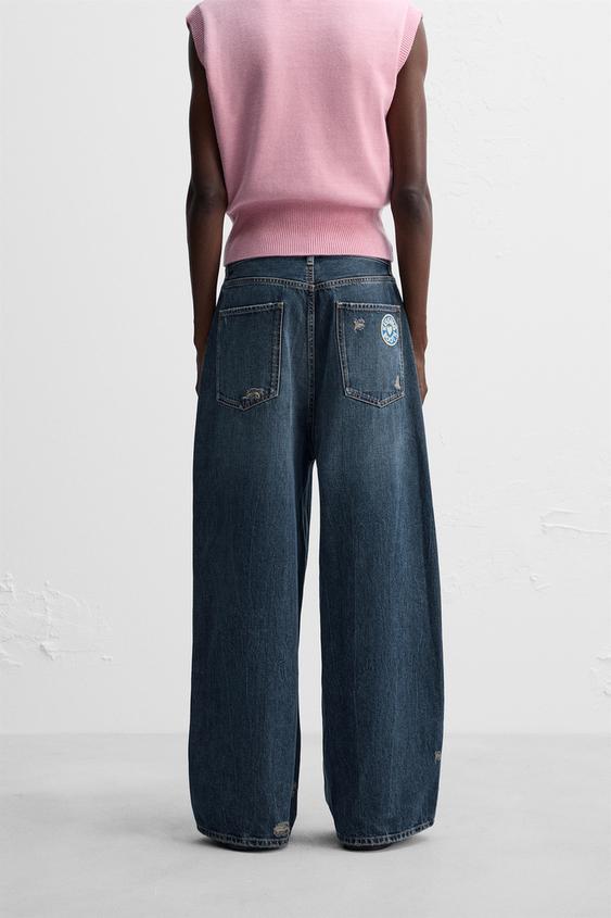 デニムバギーフィットバミューダパンツ - ライトブルー | ZARA