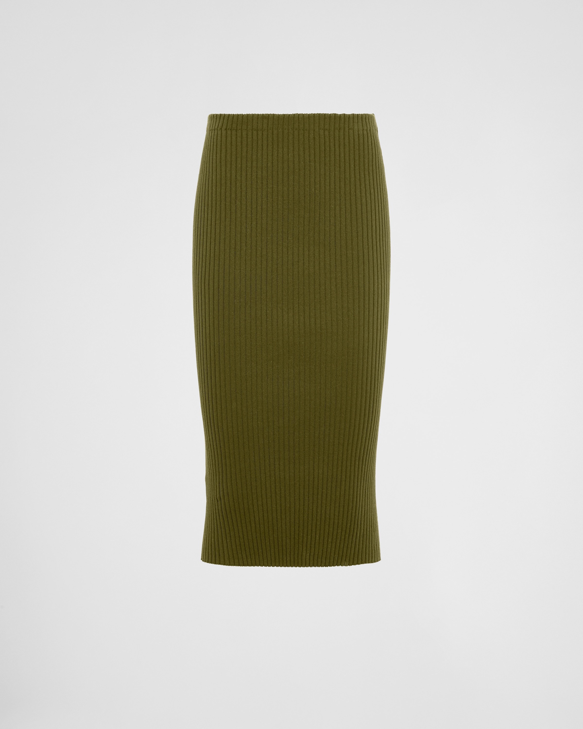 【プラダ・PRADA】Ribbed knit cotton skirt