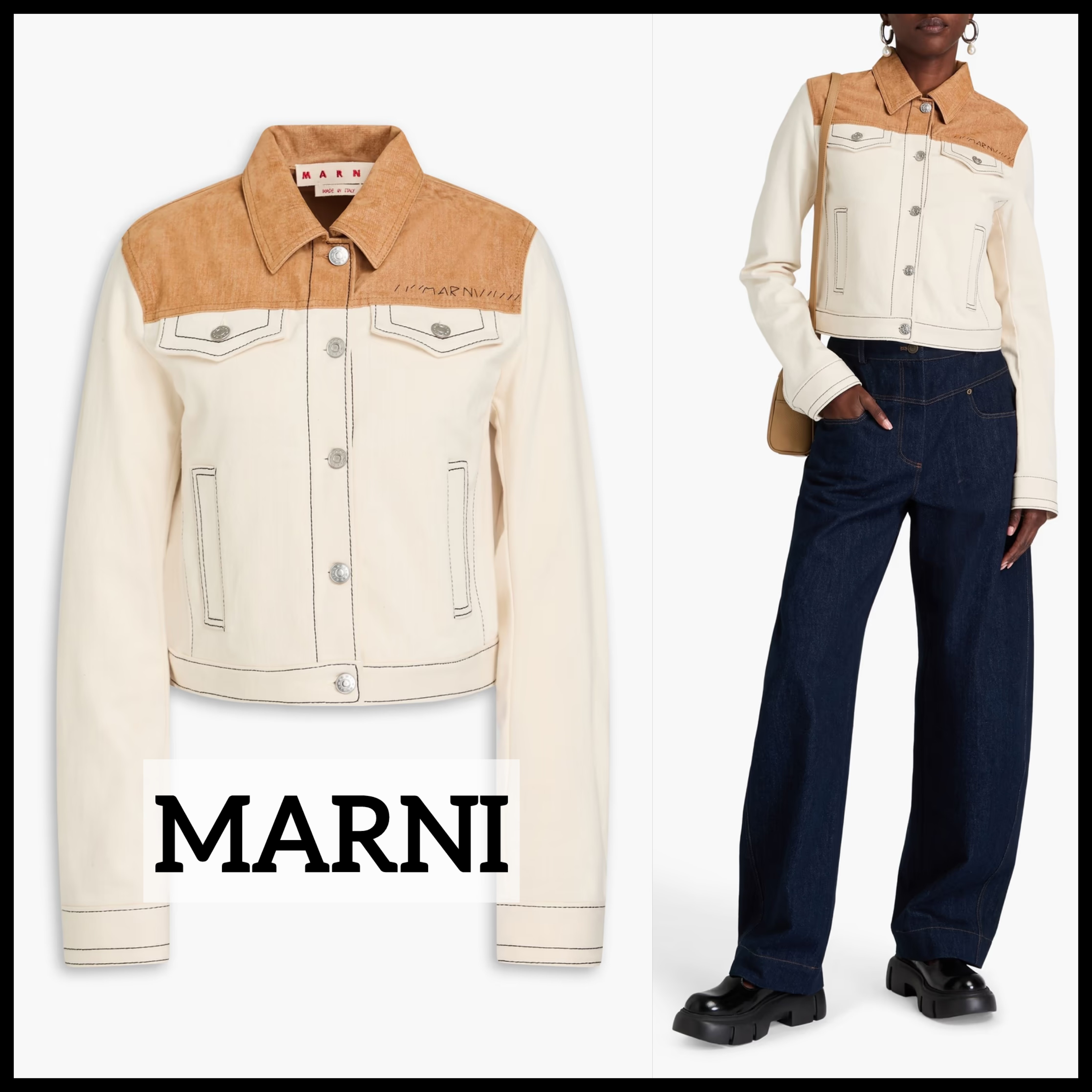 【MARNI】デニムジャケット バイカラー