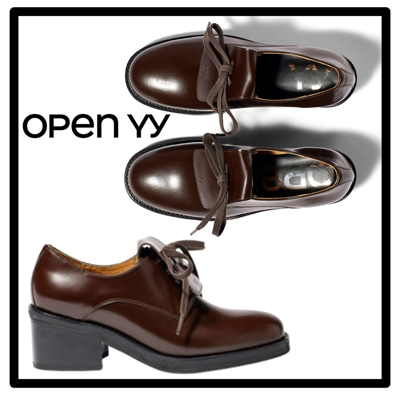 ★関税込★OPEN YY★TONGUE DERBY HEELS★BROWN★