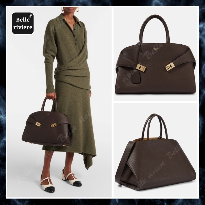 24PF new/FERRAGAMO ハグミディアムトートバッグ Bag Brown
