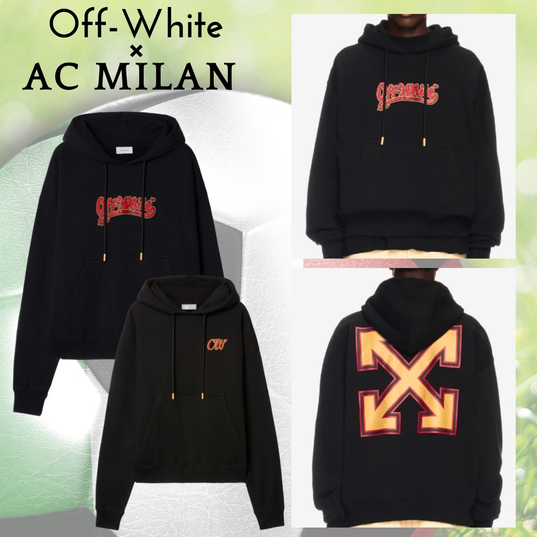 コラボ【Off-White×AC Milan】クール☆プルオーバー フーディ