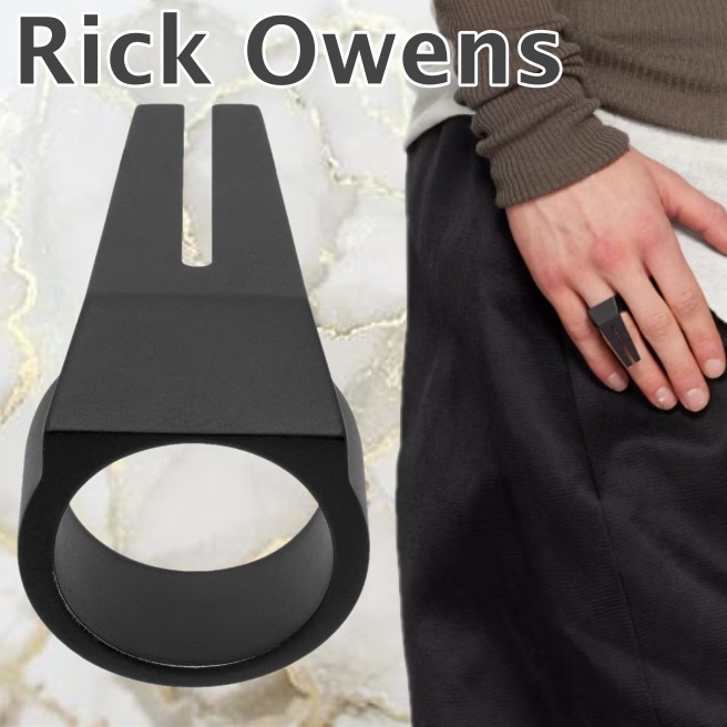 【Rick Owens】ブラック Open Trunk リング