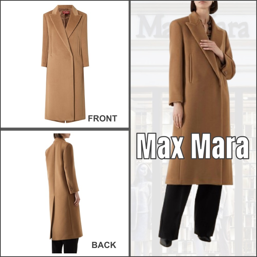 関税送料込【Max Mara Studio】ロングコート ウール キャメル