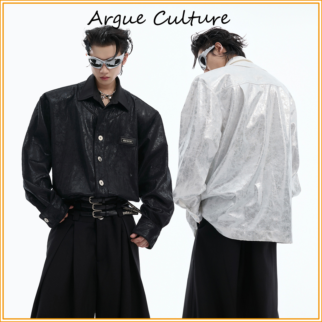 ArguE CulturE 長袖シャツ ジャケット 光沢 カジュアル 男女兼用
