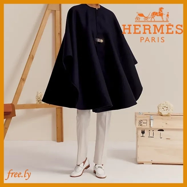 【ふわっと着れる】HERMES ポンチョ・ケープ