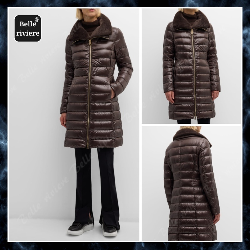 24PF new/HERNO フェイクファーパファージャケット Jacket Brown