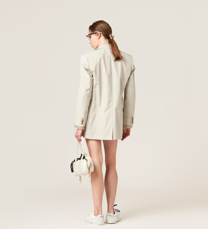 《送料無料》 MIU MIU Single-breasted poplin jacket