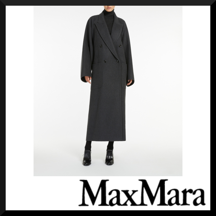 《お洒落★》MaxMara Double-breasted wool and cashmere coat