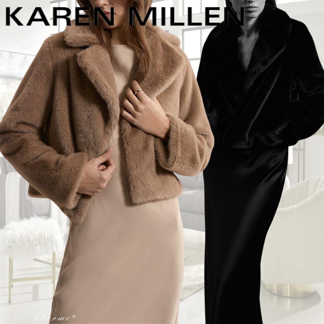 KAREN MILLEN フェイクファー クロップド ジャケット 日本未入荷
