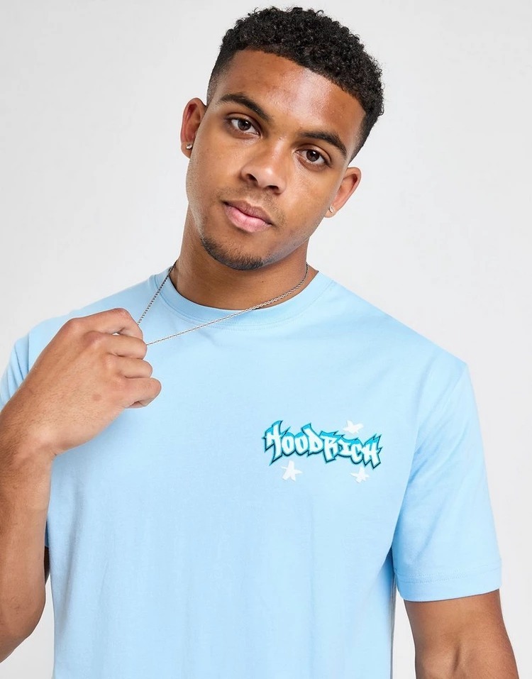 UK発 ◆ HOODRICH ◆ グラフィティ バックプリントTシャツ ◆ Hoodrich ロゴ グラフィティ バックプリントミニマリストTシャツ