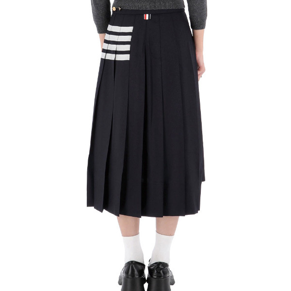 THOM BROWNE☆24FW プレーン ドロップバック プリーツスカート