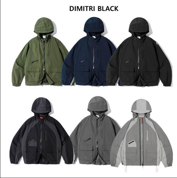 DIMITRI BLACK★Unisex★Hood Windbreaker Jacket