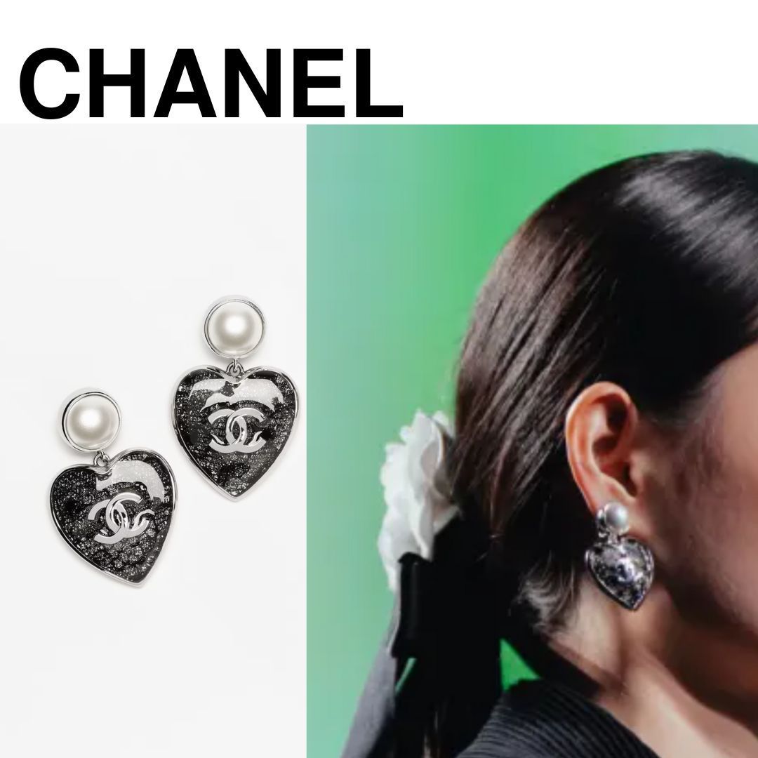 《24K》CHANEL 秋冬 新作 ハートが可愛い ピアス