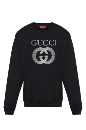 《個性的な逸品》【GUCCI】ブラック ロゴ入りスウェットシャツ