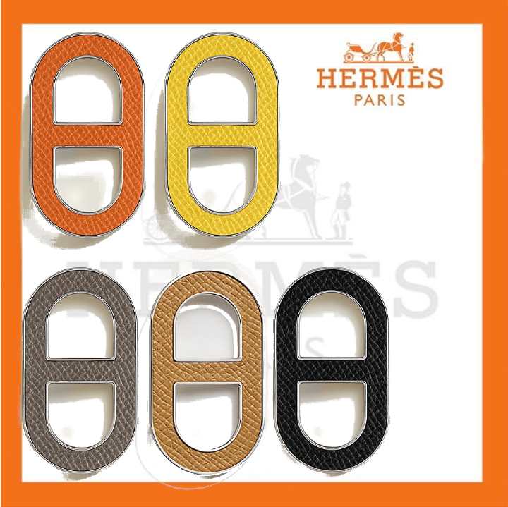 どの色もいい♡HERMES*シェーヌダンクル レザーブローチ