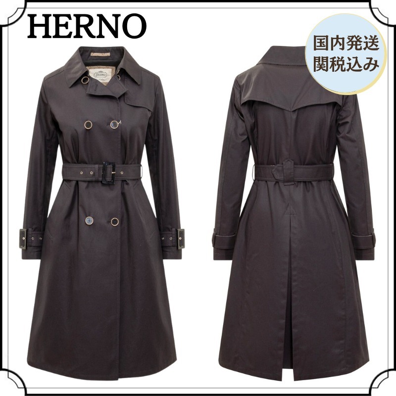 HERNO ヘルノ コットン モノグラム トレンチコート 国内発関税込