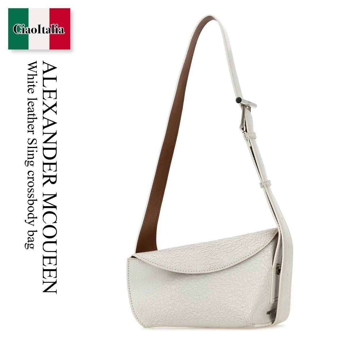 ショルダーバッグ・ポシェット Alexander Mcqueen White Leather Sling Crossbody Bag