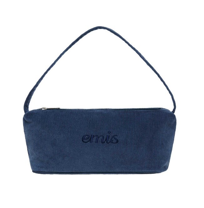 【EMIS】CORDUROY DAILY LONG HOBO BAG-NAVY