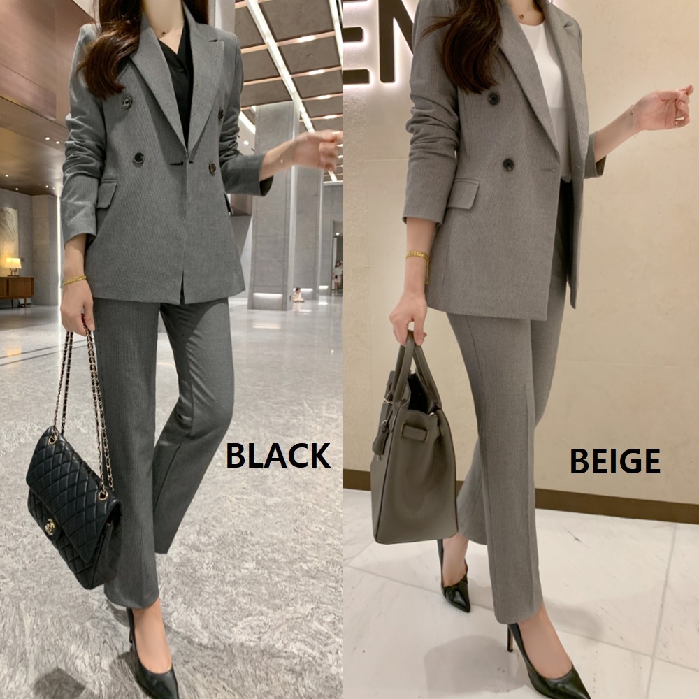 スーツ Premium Lloyd Checker Double Button Straight Fit Suit Set
