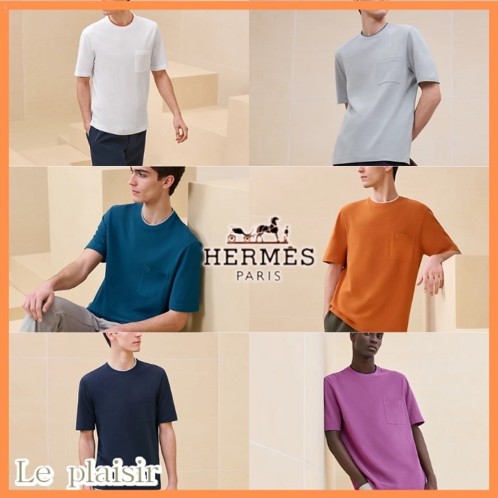 《カジュアル6色展開♡》HERMES Tシャツ サドルステッチ