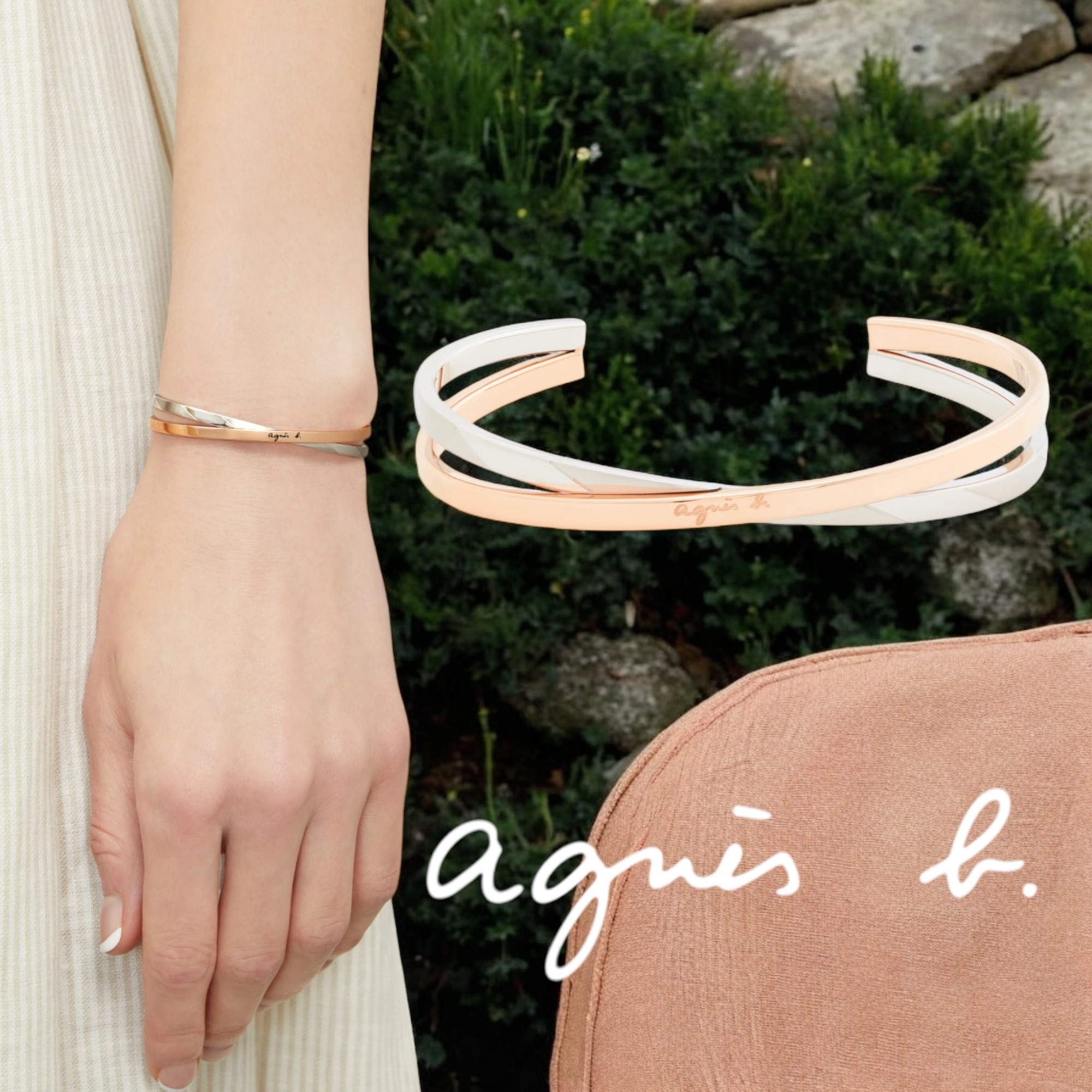 agnes b.◆レディース agnes b. logo カップル バングル◆送料込