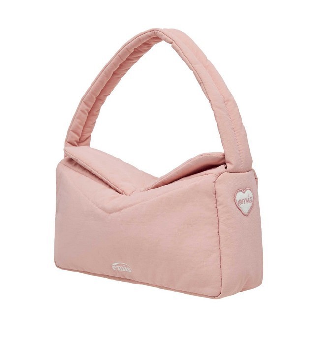 【EMIS】NYLON PADDED SHOULDER BAG-PINK