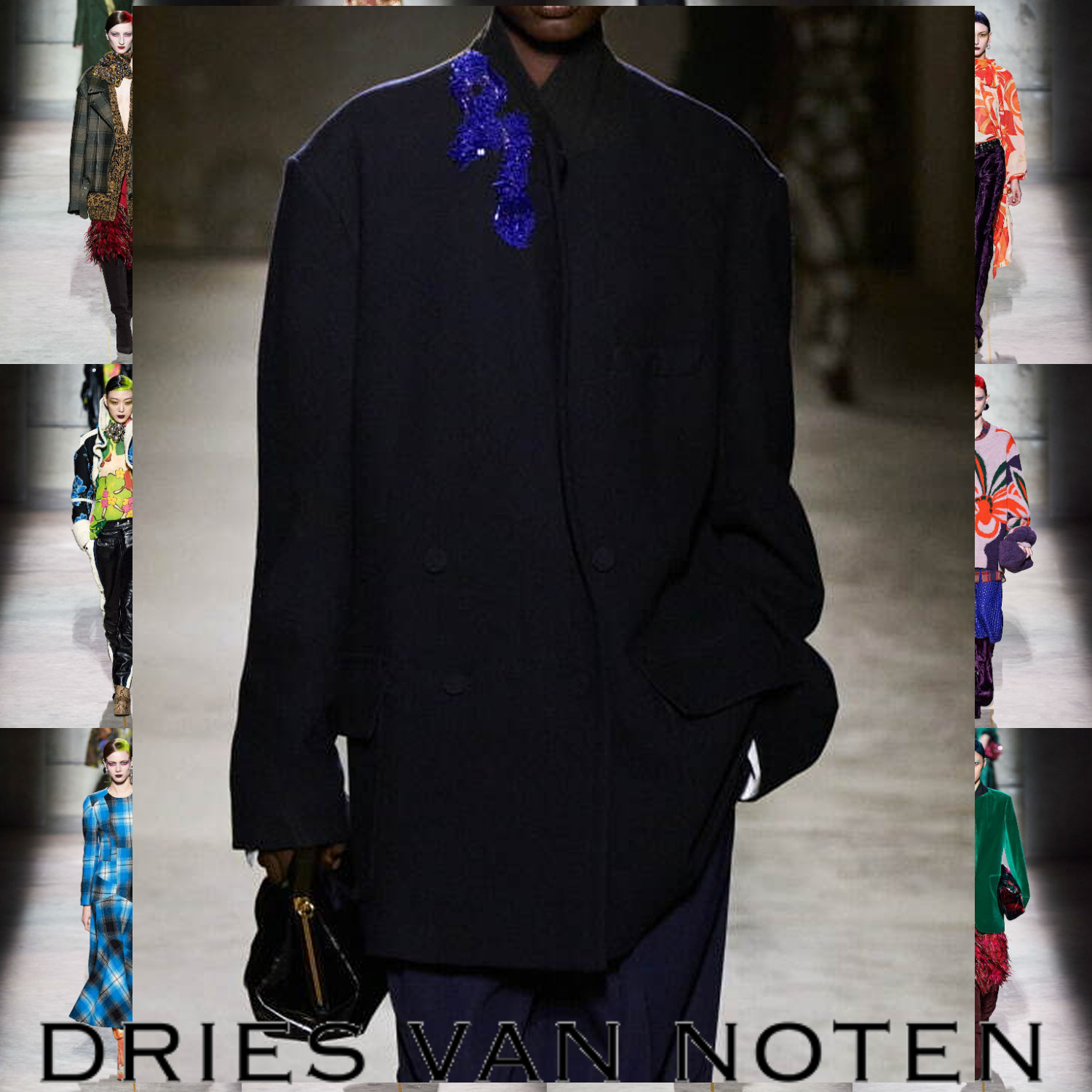 ランウェイ Dries Van Noten 刺繍ディティール ジャケット