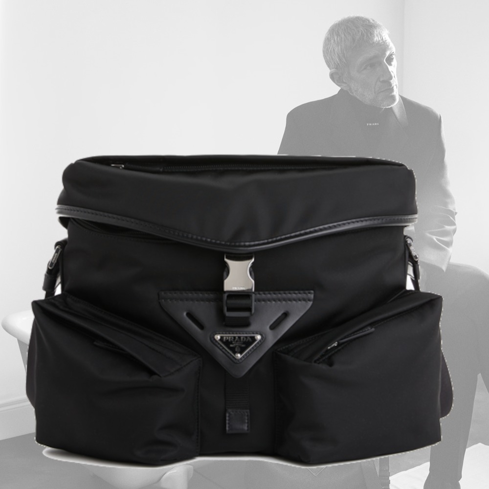 【希少】PRADA ナイロン＆レザー ショルダーバッグ ブラック