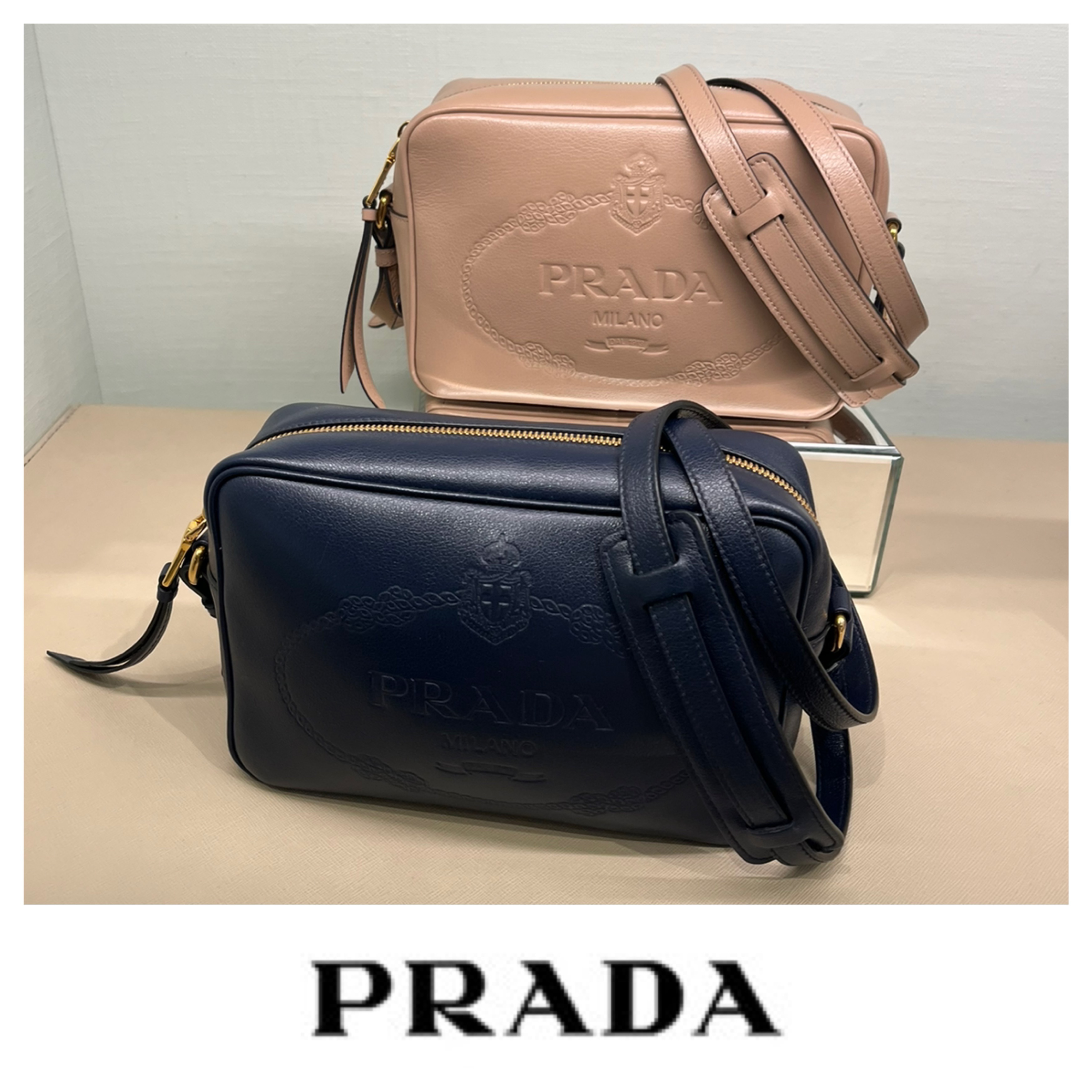 【PRADA】ロゴ★レザー ショルダーバッグ
