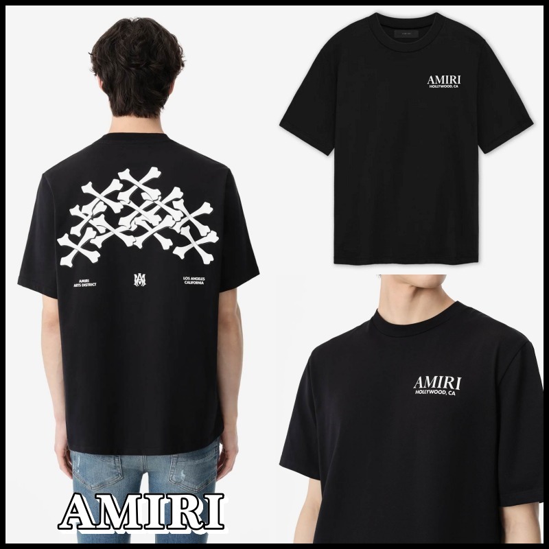【大人気】AMIRI ブラック ボーンズ スタック Tシャツ