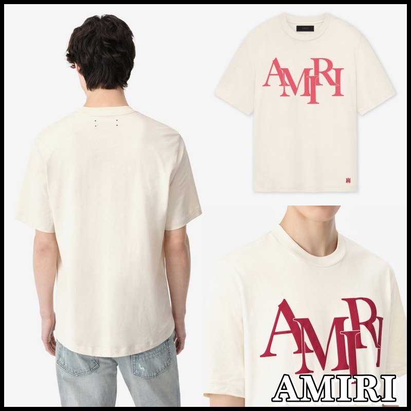 【大人気】AMIRI スタッガード ロゴ Tシャツ