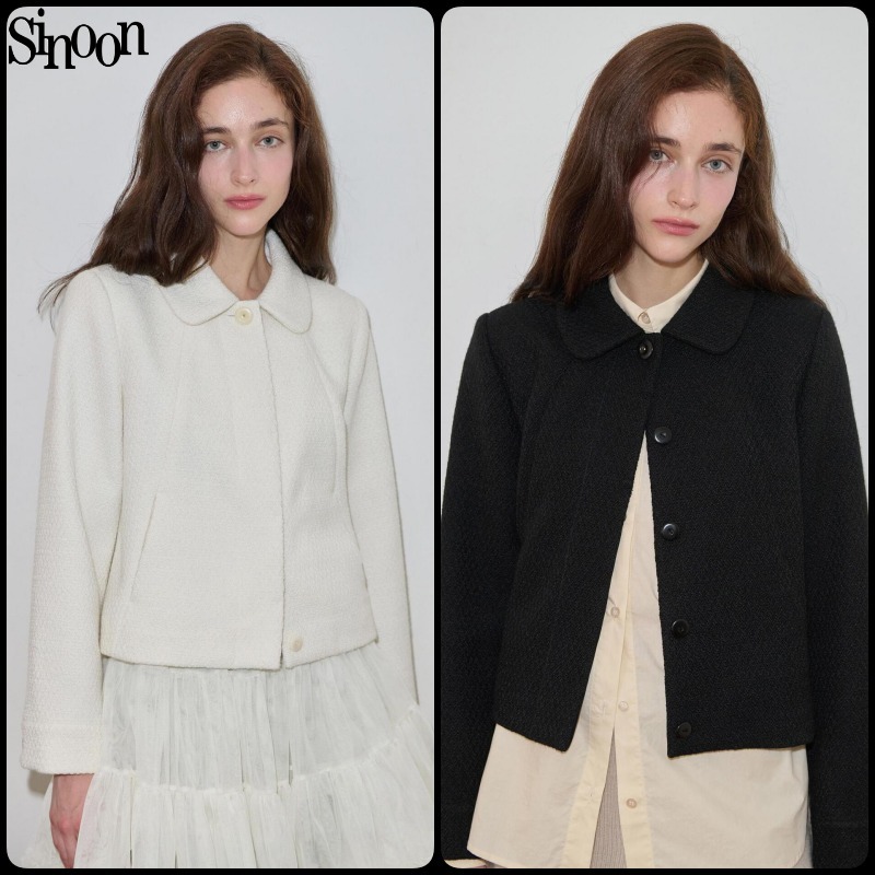 【Sinoon】★ 韓国人気 ★ Tweed Single Jacket ★ 2 COLOR