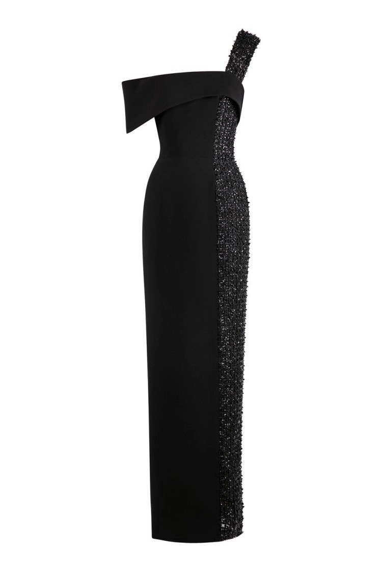 オールインワン・サロペット Saiid Kobeisy One Shoulder Crepe Beaded Dress