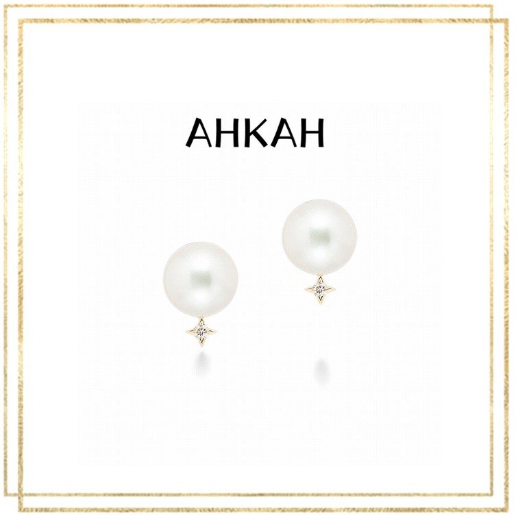 AHKAH アーカー ピアス ノクターン 18K ダイヤ アコヤ真珠 国内