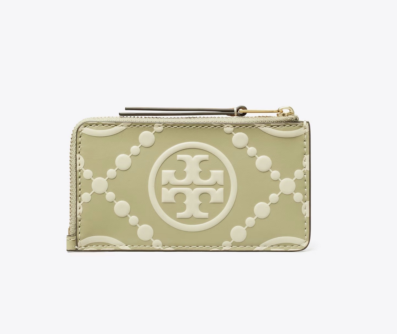 Tory Burch】Tモノグラム レザー ジップカードケース (Tory