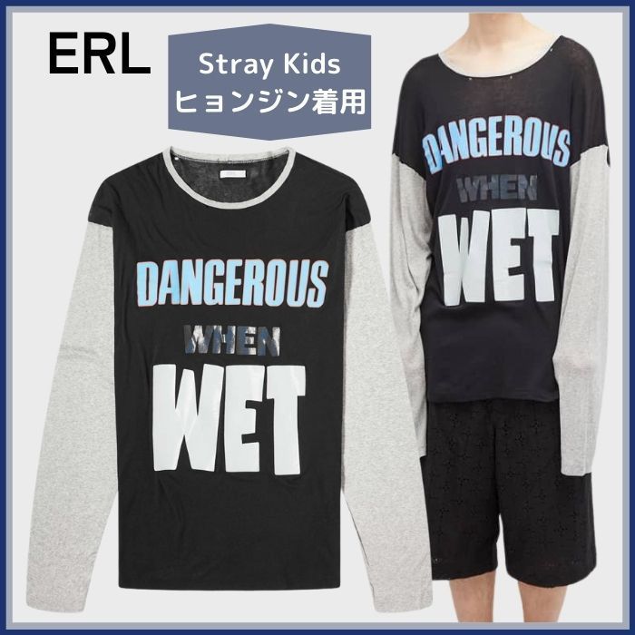 【関税・送料込】ERL☆Stray Kids ヒョンジン着用 長袖Tシャツ