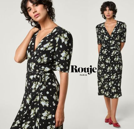 カシュクール ワンピース ブラック（黒）系 Rouje(ルージュ