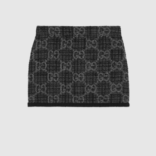 GUCCI《GGツイード スカート》グレー DHL発送 直営店