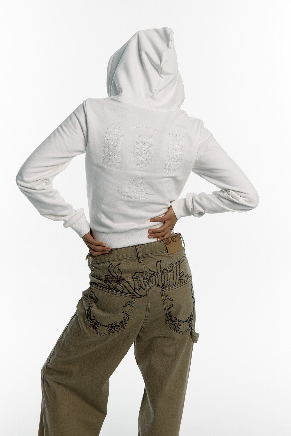 Kashiko】送料/関税込 Embroidered Washing Denim Pants