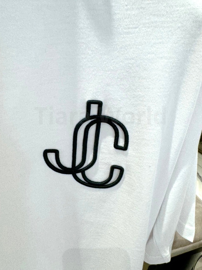 Jimmy Choo◆しっかりコットン JC ロゴ リラックスTシャツ WHITE JIMMY CHOO《VIPセール》JCロゴ Tシャツ ホワイト