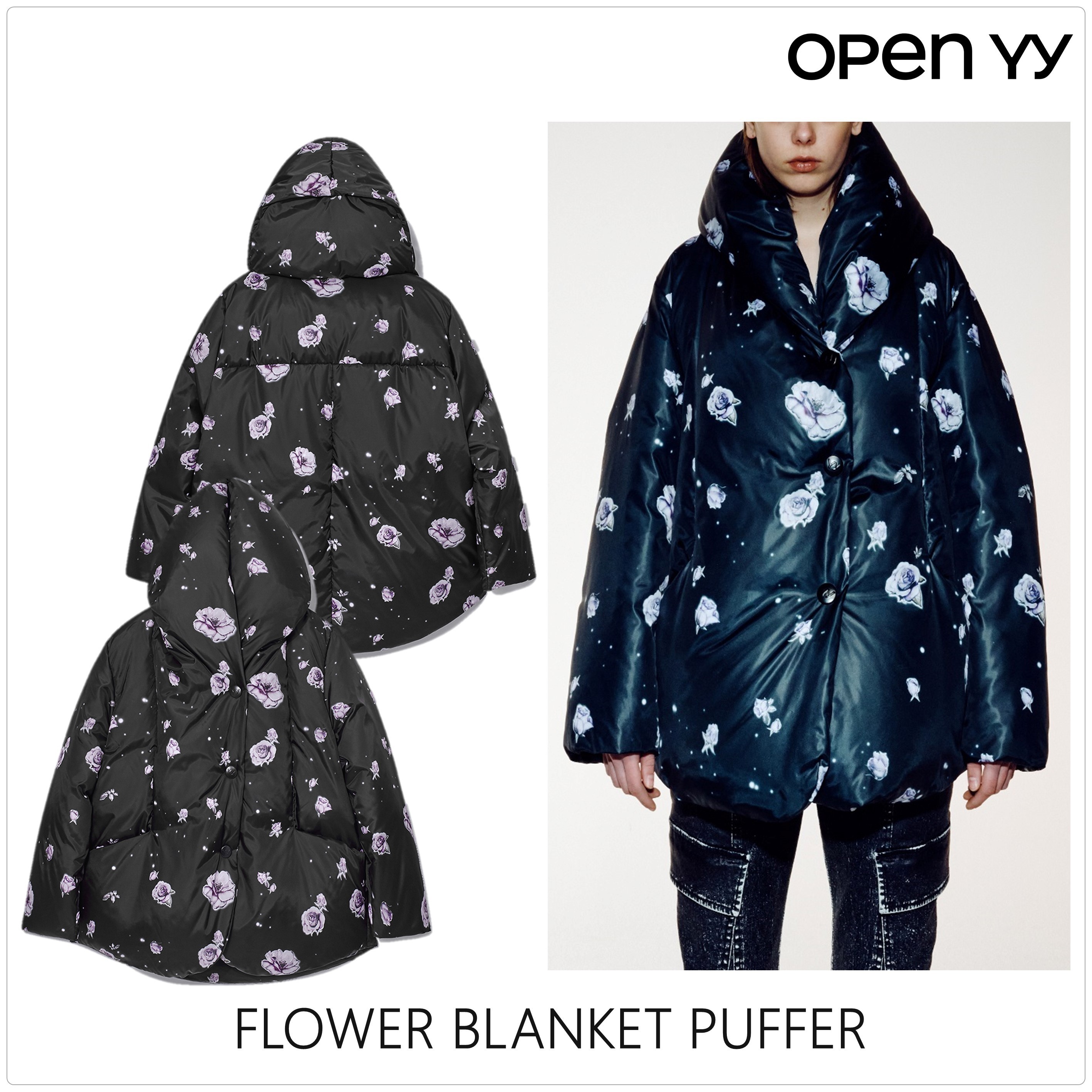[OPEN YY] FLOWER BLANKET パファー★新作★韓国ファッション★