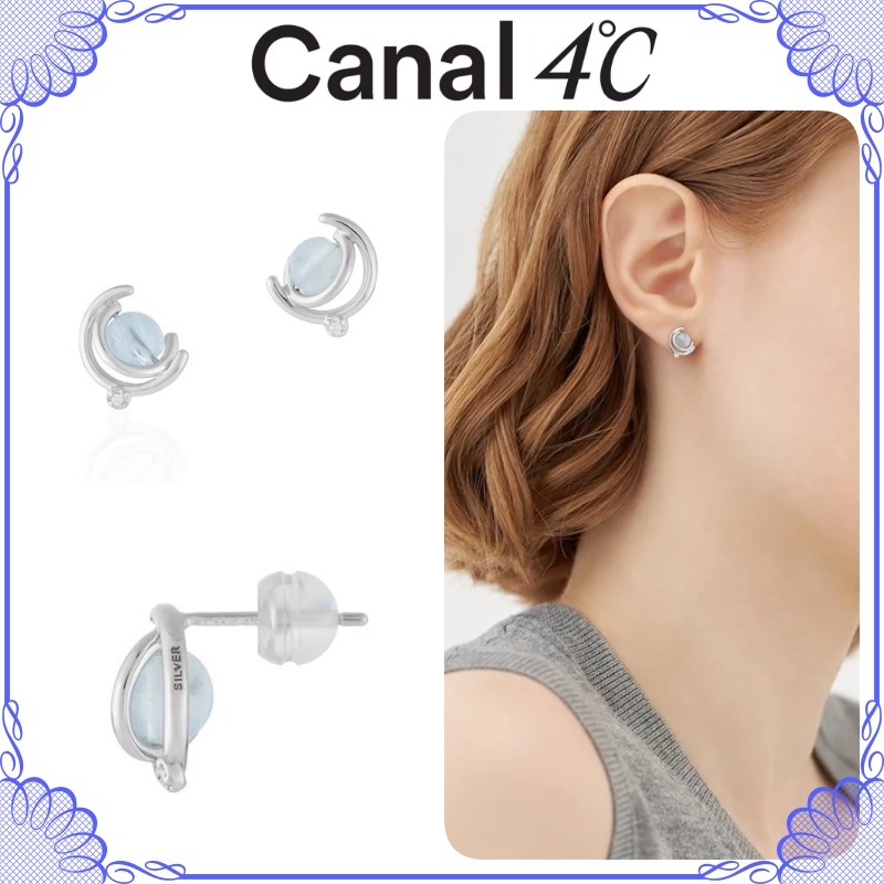 大人気!! Canal 4℃ K10 シルバー ホワイトゴールド ピアス