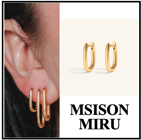 ◆Maison Miru◆Baby Halo Oval Hoop Earrings in Titanium