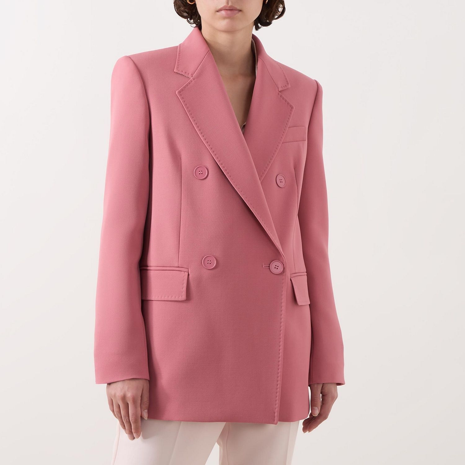 《送料無料》 Oversized blazer in wool crepe satin LAMELLA