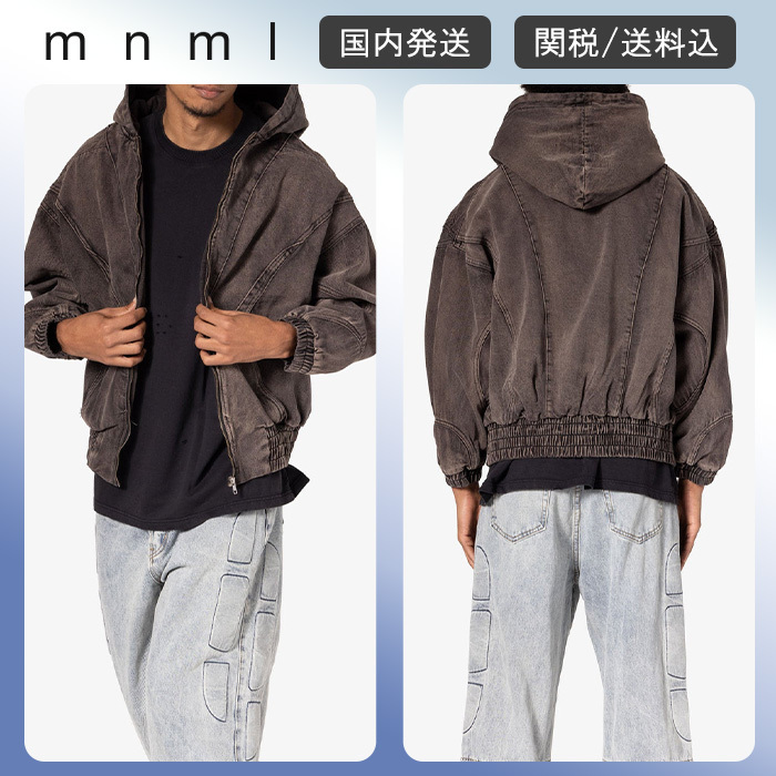 大人気！mnml★クロップド バギー ボンバー パーカー