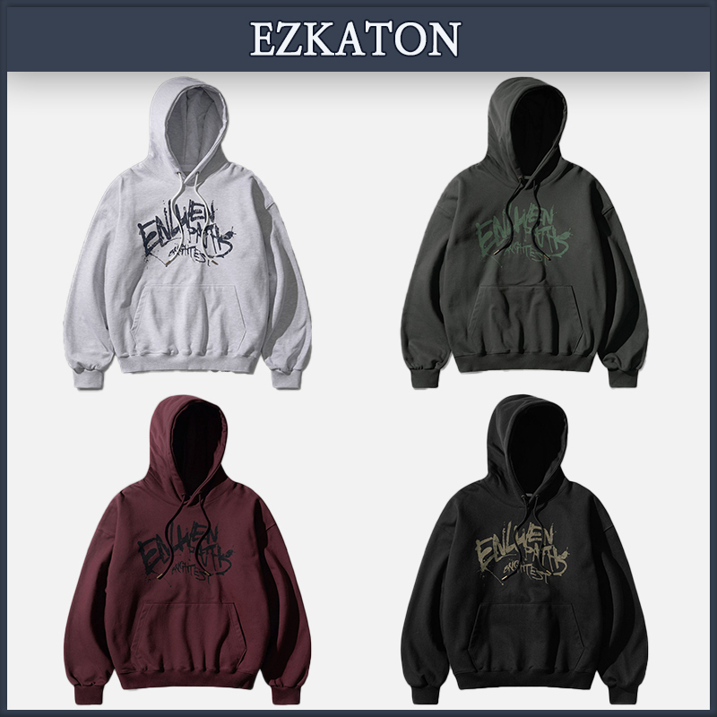 【EZKATON】★男女兼用★PATHS PAINTING HEAVY COTTON HOODIE